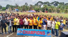 Kapolres Sarolangun AKBP Imam Rachman, SIK Pada Kegiatan Membuka Bhayangkara Cup 1 dan Road to Gaes Nasional VII 2023 di Lapangan Bhayangkara belakang Polsek Sarolangun, Jumat (23/6/23). FOTO : HMS.