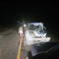 Kondisi Pick Up Grand Max Rusak Berat Setelah Menabrak Truck di Jalan Lintas Sumatera KM 04. Desa Sei Ulak, Kecamatan Nalo Tantan, Kabupaten Merangin. [FOTO : Humas ResMerangin]