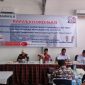 Ketua Bawaslu Tarmuzi, S.Pd.I saat Membuka Langsung Rakor Bersama Ketua Panwascam dan Kasek se-Kabupaten Tanjab Timur, Rabu (15/11/2023). Foto : bj