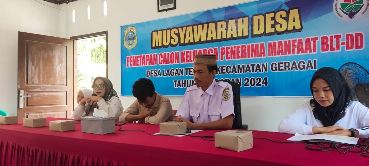 Kepala Desa Lagan Tengah saat Membuka Kegiatan Musyawarah Desa Penetapan KPM BLT DD Tahun 2024. Foto : bj