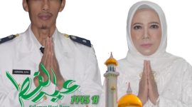 Kades Lagan Tengah, Asrofin, S.Pd Beserta Istri. Foto : ist
