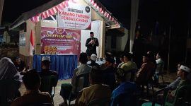 Lurah Teluk Dawan, Wahyu Setiawan saat Menyampaikan Sambutan, Minggu (11/8/2024). FOTO : bj